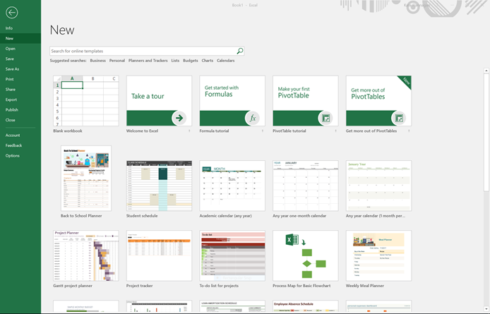 Excel template