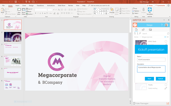 PowerPoint template iWRITEr 365