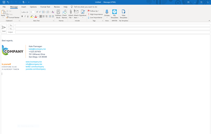 Automatic signature Outlook